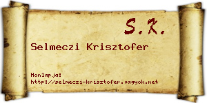 Selmeczi Krisztofer névjegykártya